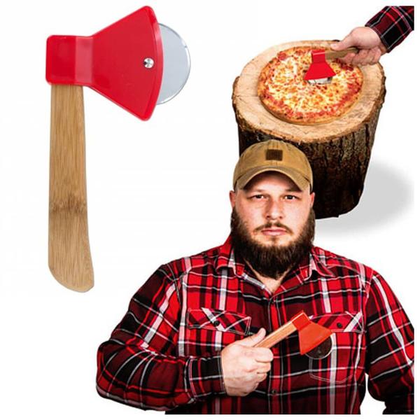 Imagem de Cortador de Pizza Lenhador Machado Vermelho