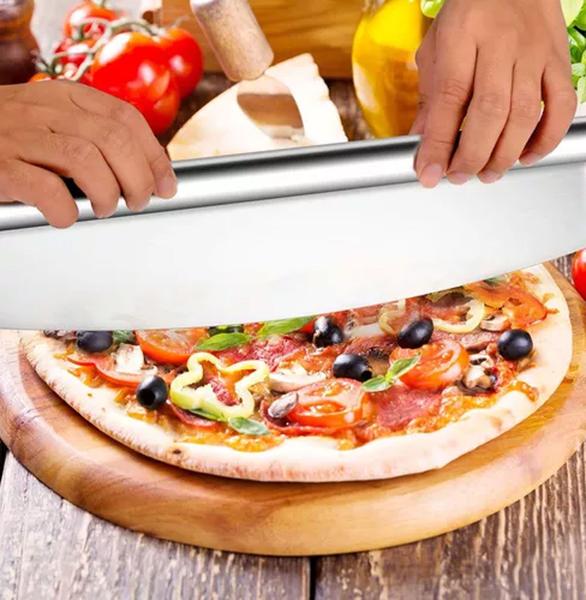 Imagem de Cortador De Pizza, Pães, Bolos E Torta Em Aço Inox 35cm