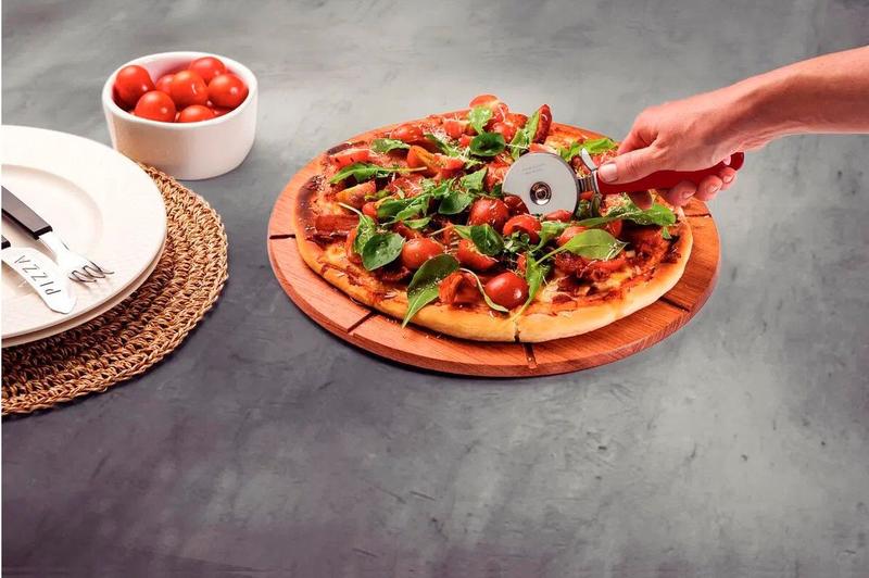 Imagem de Cortador de Pizza Utilitá Aço Inox Vermelho Tramontina