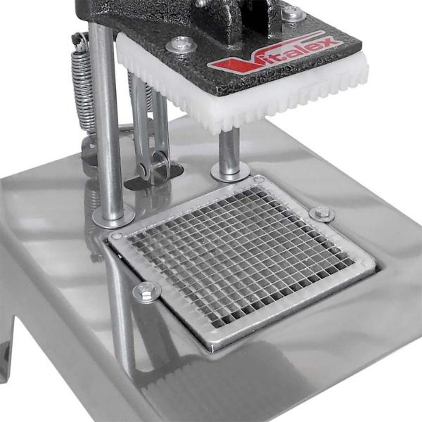 Cortador e Picador de Legumes e Batata Industrial Pequeno Mesa Inox Vitalex Imagem de Cortador e Picador de Legumes e Batata Industrial Pequeno Mesa Inox Vitalex