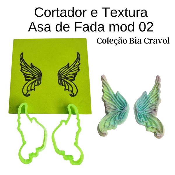 Imagem de Cortador e Textura Asa de Fada Mod 02 - Coleção Bia Cravol