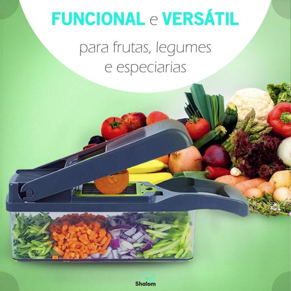 Imagem de Cortador Fatiador De Verduras Frutas Legumes Processador Laminas De Aço Linha Premium