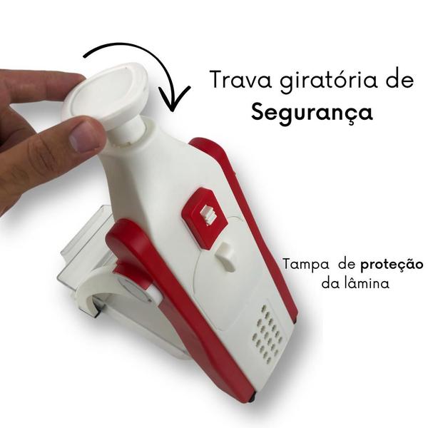 Cortador Fatiador Multifuncional 5 Funções Plástico Aço Inox - CLINK Imagem de Cortador Fatiador Multifuncional 5 Funções Plástico Aço Inox