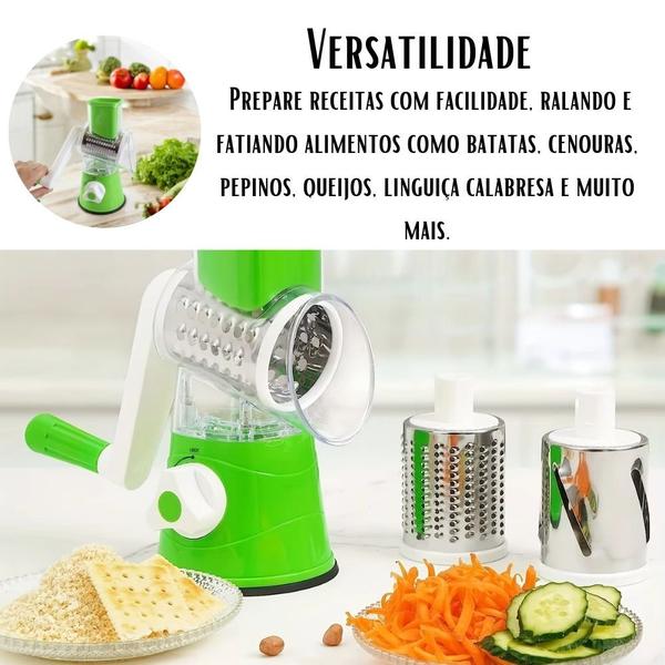 Imagem de Cortador Fatiador Ralador Legumes Alimentos Multiuso 3 em 1