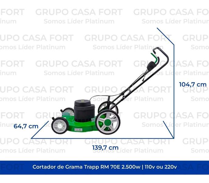 Imagem de Cortador Grama Trapp Elétrico Rm 70e 2500w 220V