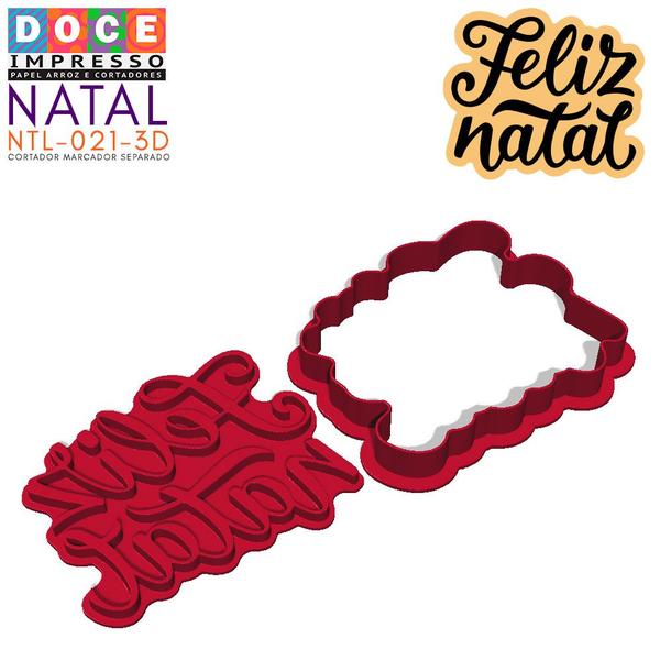 Imagem de Cortador Marcador Frase Feliz Natal Fashion Lettering