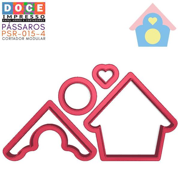 Imagem de Cortador Modular Casa Passarinho Baby Coração Cute