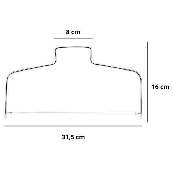 Imagem de Cortador Nivelador Fatiador De Bolo Fio Duplo Ajustável Inox