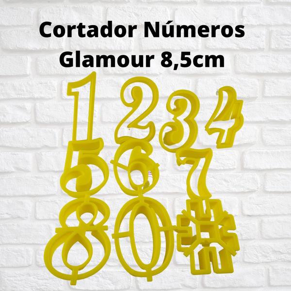 Imagem de Cortador Numeros Glamour 8,5cm Vela Biscuit Biscoito