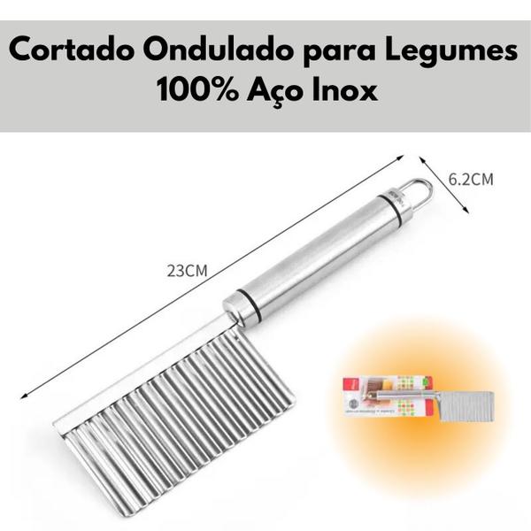 Imagem de Cortador Ondulado Aço Inox Batata Legumes Decorados Chips