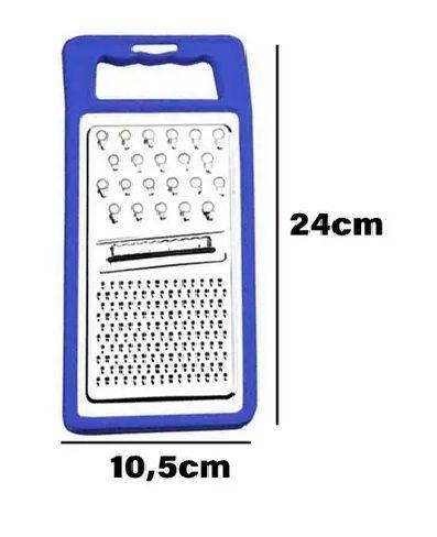 Imagem de Cortador Ralador Fatiador Dupla Face 3 Cortes 123util Azul ou Vermelho