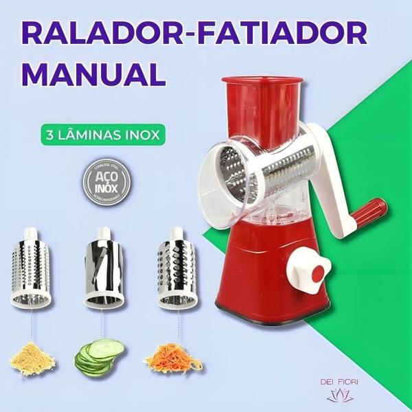 Imagem de Cortador Ralador Fatiador Multiuso 3 Em 1 Picador Triturador Alimentos Verduras Legumes Queijo Graos