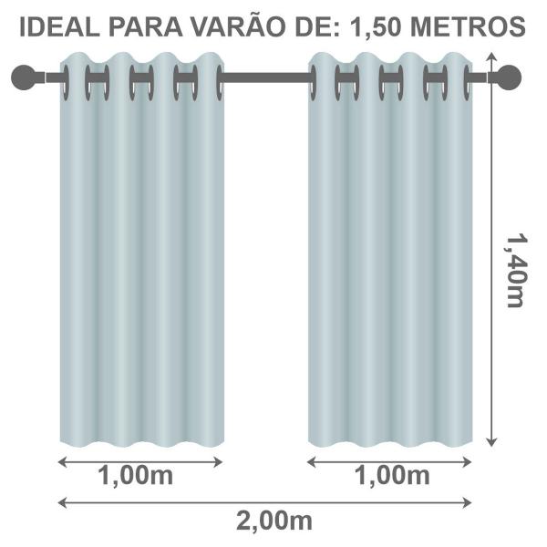 Imagem de Cortina 100% Blackout com Voil Corta Luz Para Sala Quarto Janela Porta Blecaute Forro PVC