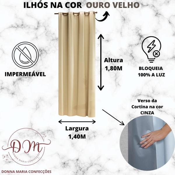 Imagem de Cortina 100% Blecaute 1,40m x 1,80m Grande PVC Liso Atacado