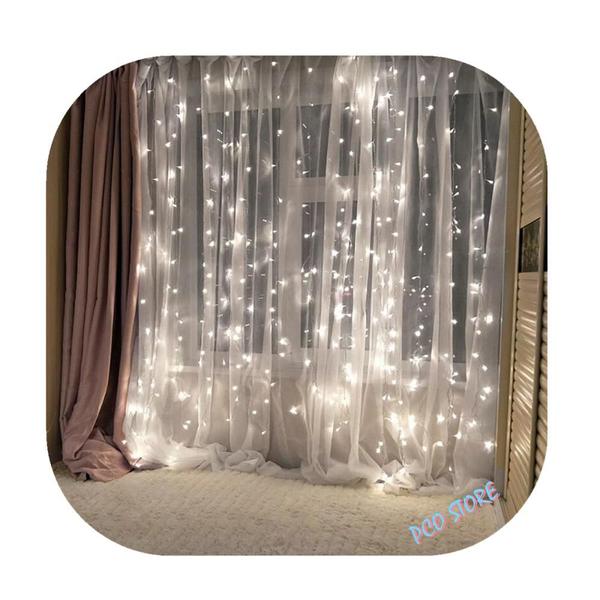 Imagem de Cortina 300 Led 3,0m x 2,0m 8 Funções Branco Frio Decor Festa Casa Natal 220V