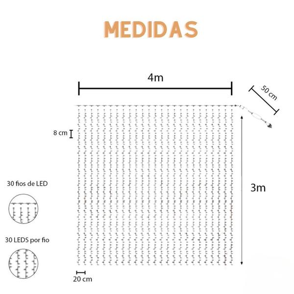 Imagem de Cortina 300 LEDs 3x3m: Destaque-se em Qualquer Evento