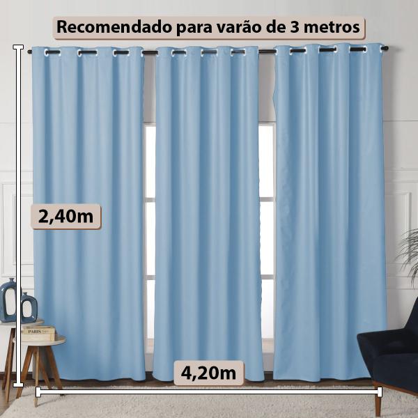 Imagem de Cortina 4 Metros Blackout De PVC Blecaute Sala Quarto 4,20x2,40