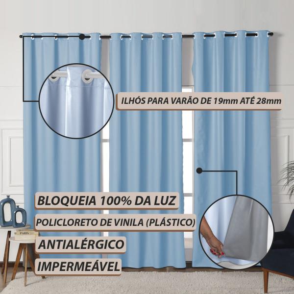 Imagem de Cortina 4 Metros Blackout De PVC Blecaute Sala Quarto 4,20x2,40