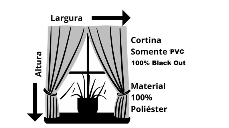 Imagem de Cortina Blackout 2,00m x 1,30m Corta 100 % Luz em PVC Folha Dupla Blacaute