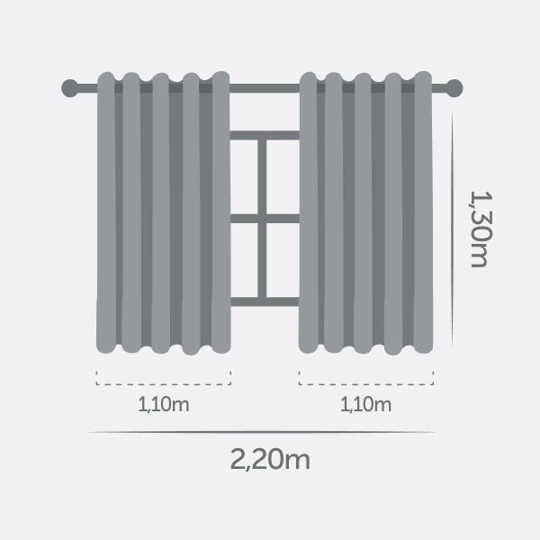 Imagem de Cortina Blackout 2,20m x 1,30m Corta 100% A Luz para Sala Quarto Janela Cozinha Blecaute