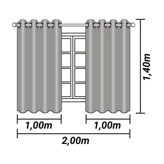 Imagem de Cortina Blackout Black Out Sala Quarto Voal 2,00x1,40 Mts