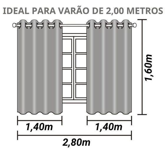 Imagem de Cortina Blackout Blecaute Black Out Corta Bloqueia Veda 100% A Luz 2,80 X 1,60 Mts Meia Parede Curta