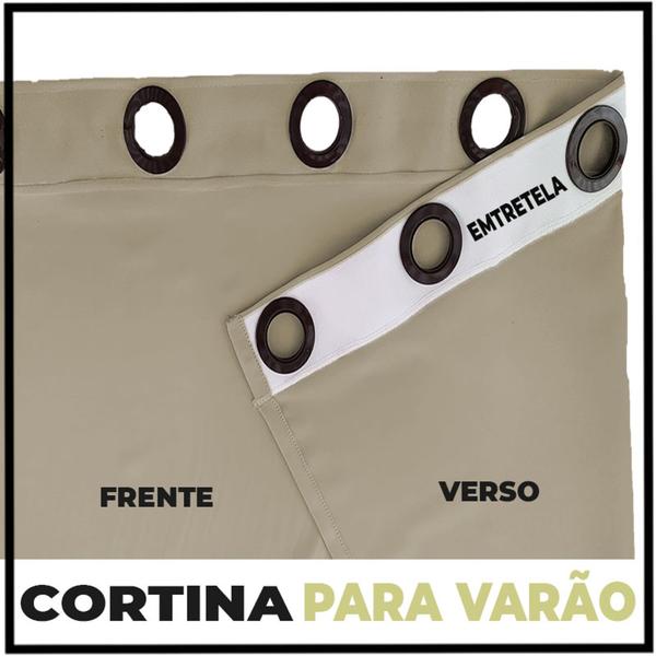 Imagem de cortina blackout Brenda corta luz 8,00 x 2,80 p sala palha