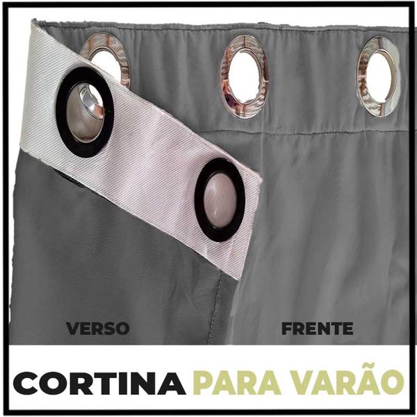 Imagem de cortina blackout Bruna 5,50 x 2,70 de varão c/ ilhios preto