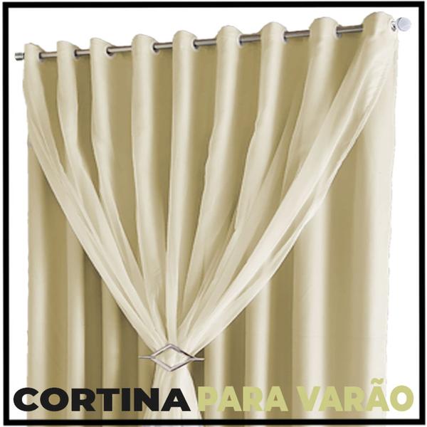 Imagem de cortina blackout corta luz Lisboa 6,00 x 2,60 c/voal bege