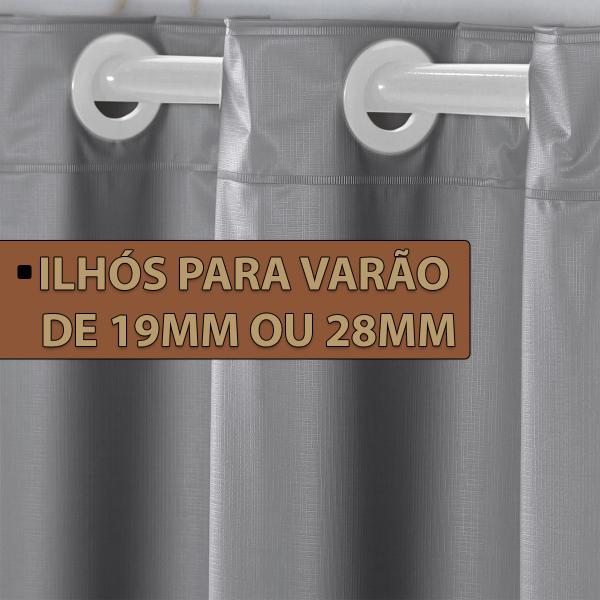 Imagem de Cortina Blackout de PVC 2,00m x 1,30m Cinza Corta Luz