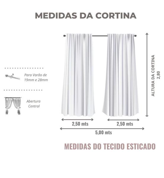 Imagem de Cortina Blackout Em Tecido 5 Metros X 2,80mts Envio Imediato