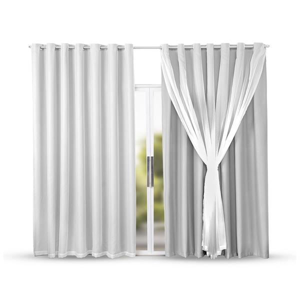 Cortina Blackout em Tecido com Voil 2,80m x 2,30m - Marias Enxoval Cortinas Cortina Blackout em Tecido com Voil 2,80m x 2,30m - Marias Enxoval Cortinas