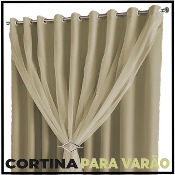 Imagem de cortina blackout Lisboa 8,00 x 2,90 corta luz voal preto