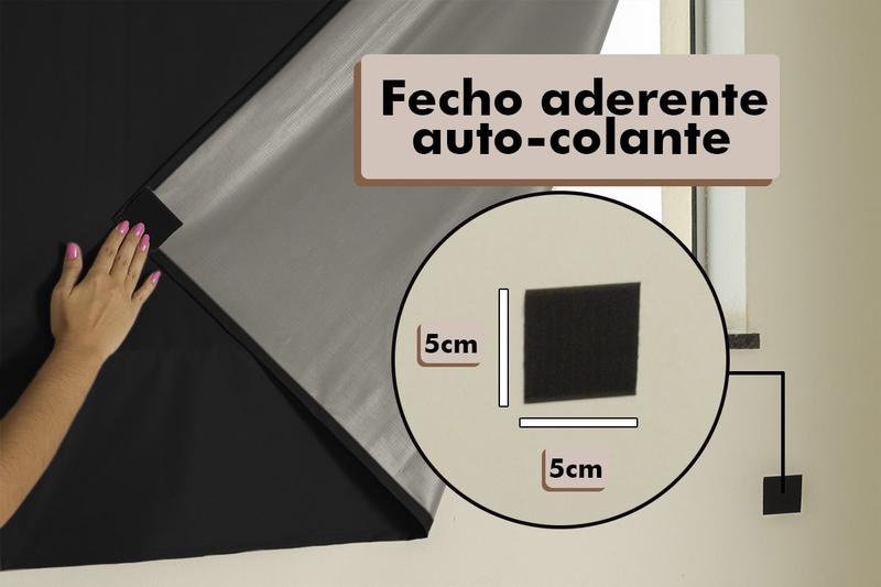 Imagem de Cortina Blackout Painel 2,15x1,35 PVC Liso Com Fecho Auto Contato