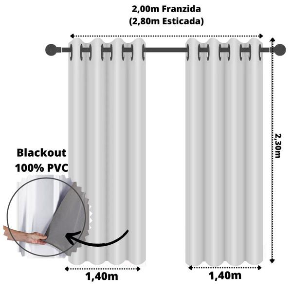 Imagem de Cortina Blackout Porta Janela PVC corta luz 100% 2,80 x 2,30m