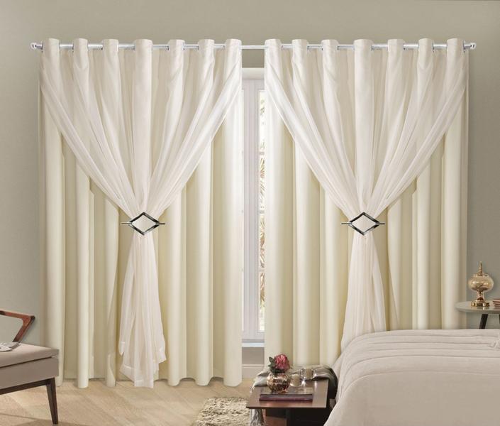 Imagem de Cortina Blackout PVC 2,80x2,30 Com Tecido Voil Sala e Quarto