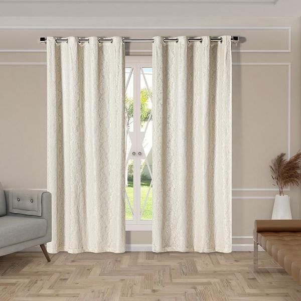 Imagem de Cortina Blackout Pvc Com Renda 2,80 M X 2,30 M - Bege