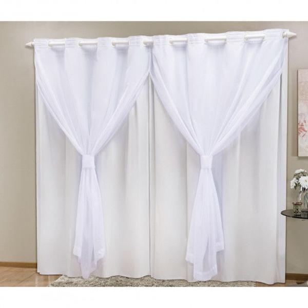 Imagem de Cortina Blackout PVC com Tecido Voil 2,80 m x 2,30 m Branco