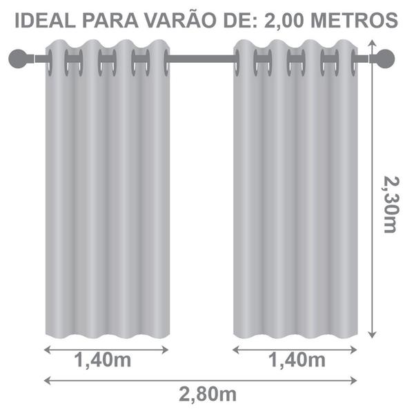 Imagem de Cortina Blackout PVC com Tecido Voil 2,80 x 2,30