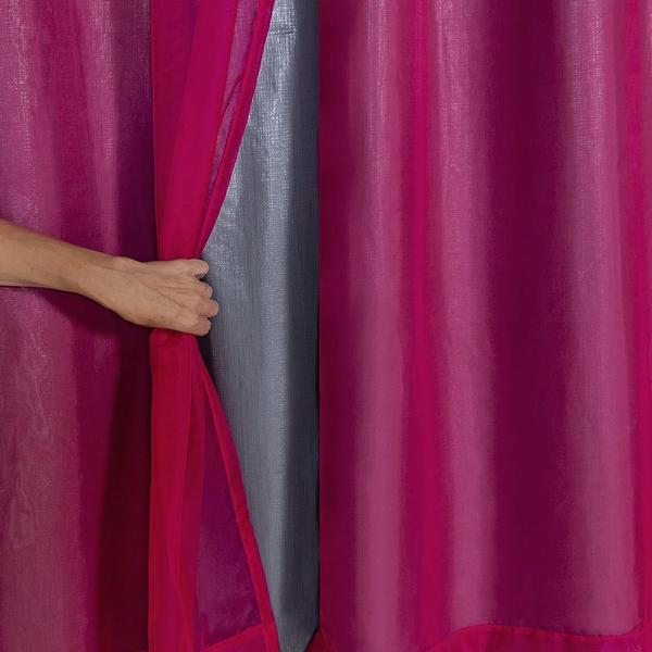 Imagem de Cortina Blackout Pvc Prata Com Voil 2,80 M X 1,60 M Pink