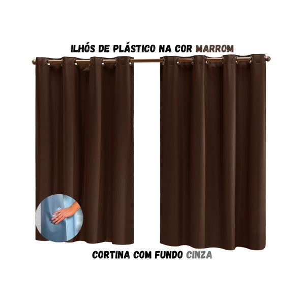 Imagem de Cortina Blackout Sala ou Quarto PVC (plástico) Rústica 100% Blecaute 2,50M x 1,30M Tecido Grosso