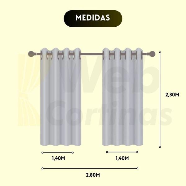 Imagem de Cortina Blecaute 2,80X2,30M Quarto Bloqueia Luz Em Tecido