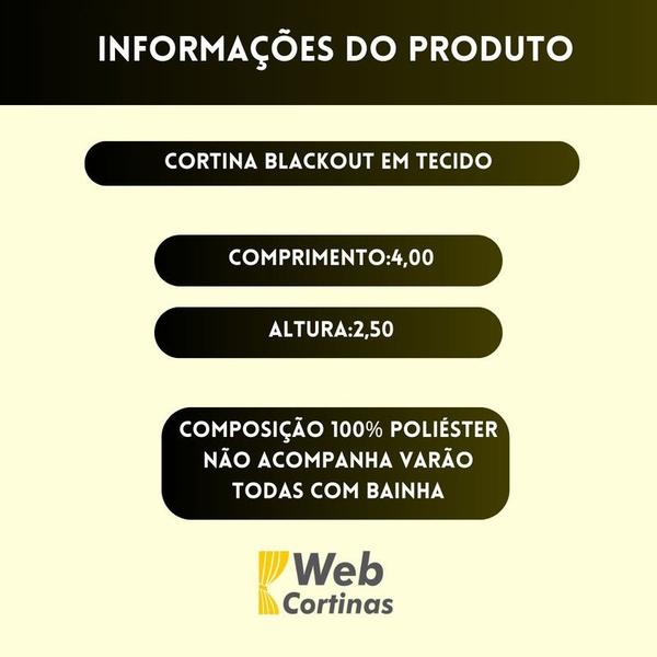 Imagem de Cortina Blecaute 4,00X2,50M Bloqueia 100% Em Tecido Premium