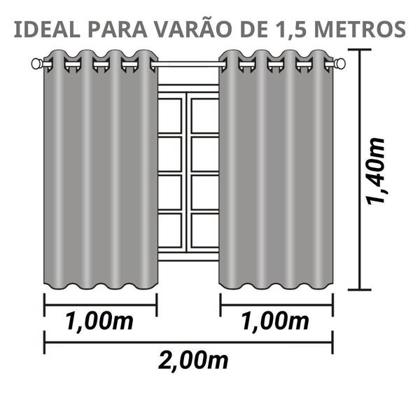 Imagem de Cortina Blecaute Blackout Black Out Voal Liso 2,00x1,40 M