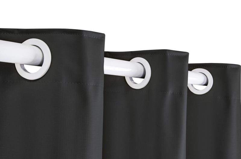 Imagem de Cortina Corta Luz 2,80m X 2,50m 100% Blackout PVC Preta Para Sala Ou Quarto Para Varão Simples