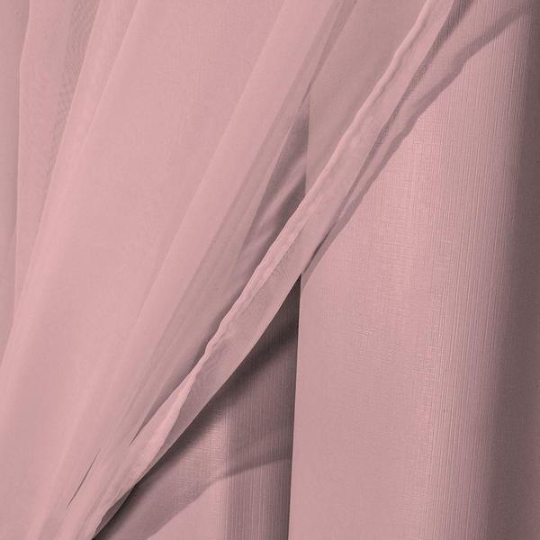 Imagem de Cortina Corta Luz 3,00m X 1,80m 100% Blackout Com Voil Rosa Para Sala Ou Quarto Para Varão Simples