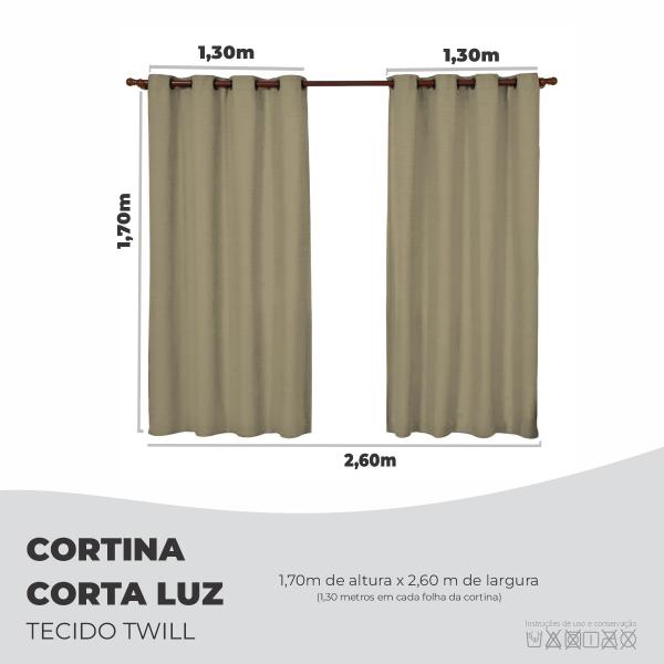 Imagem de Cortina Corta Luz Blackout em Tecido 1,70x2,60 Sala Quarto