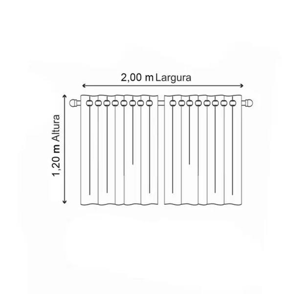 Imagem de Cortina Cozinha Estampada Desenhos Variados 2,00 M X 1,20 M