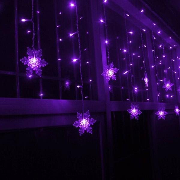 Imagem de Cortina de cachoeira Fairy Lights Wokex de 3,5 m 96LED roxa de Natal