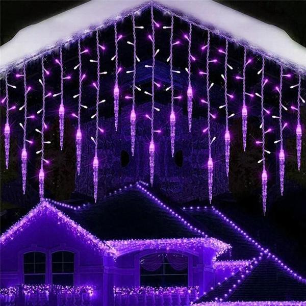 Imagem de Cortina de LED para Decoração de Natal - 3m, Luzes de Corda com Design de Sincelo